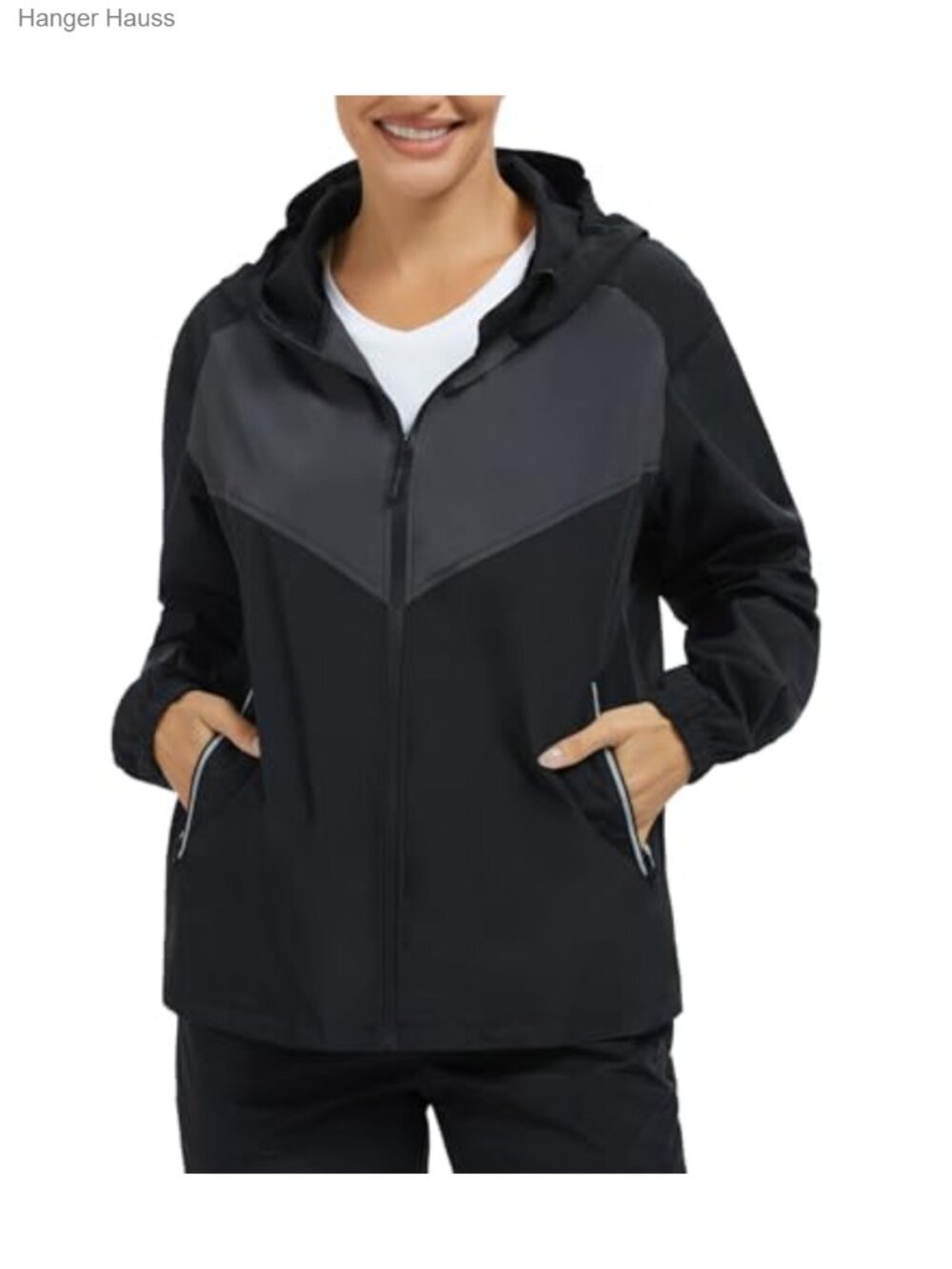 Women's Waterproof Rain Jacket Lightweight Windbreaker Hooded with Pockets